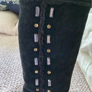 tory burch suede lined stone detail boots size 11m